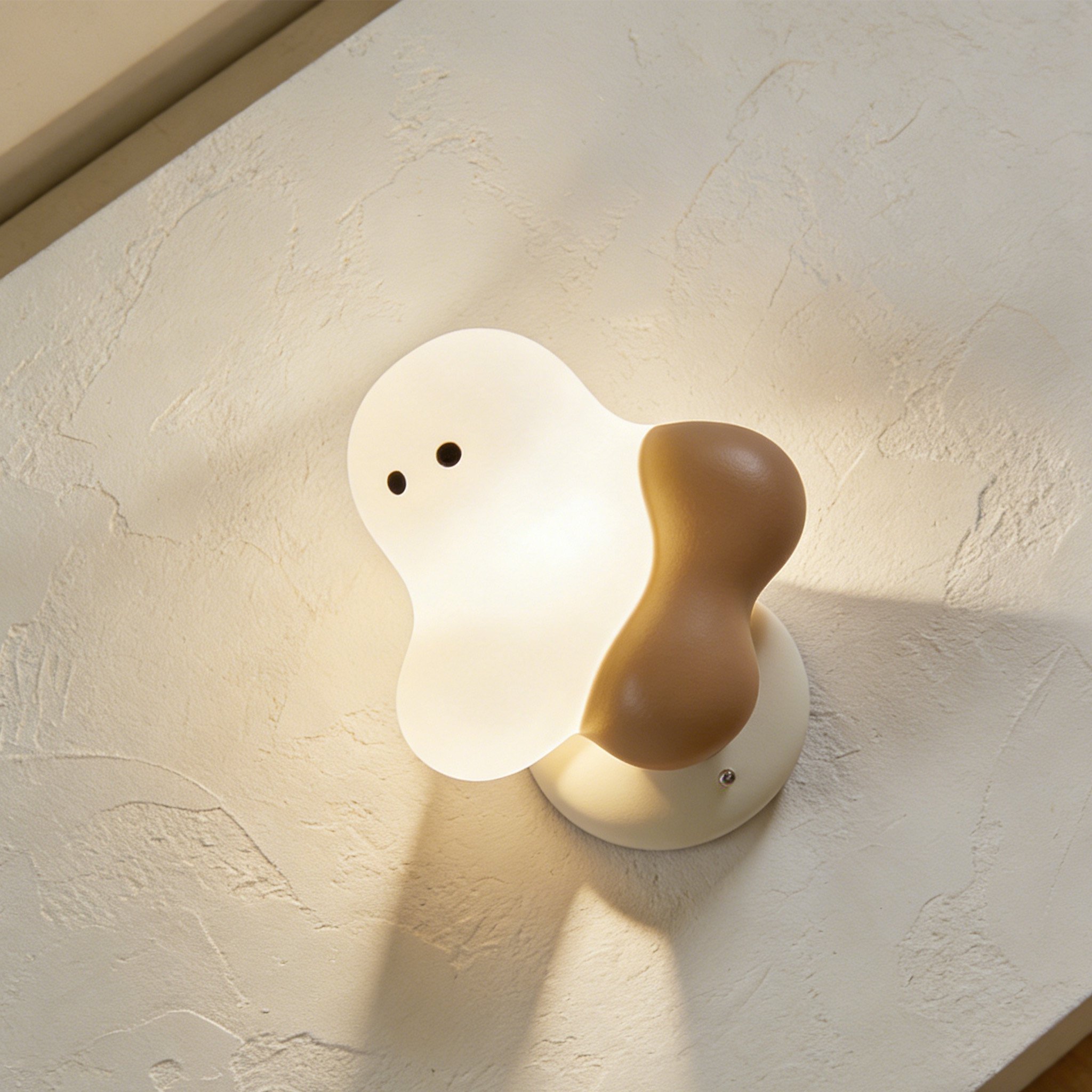 Set of three wall mounted lamps illuminating a hallway