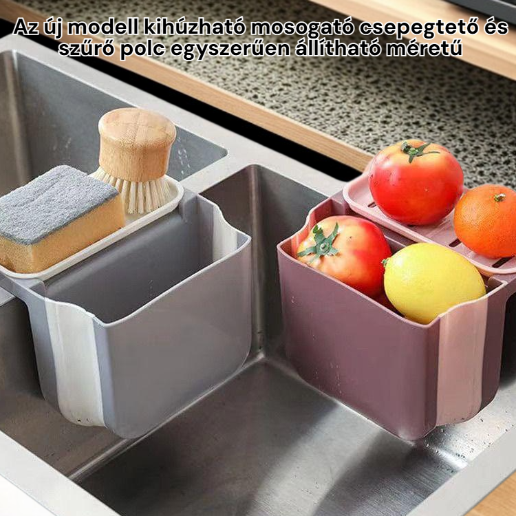 Kihúzható mosogató csepegtető és szűrő polc új modell