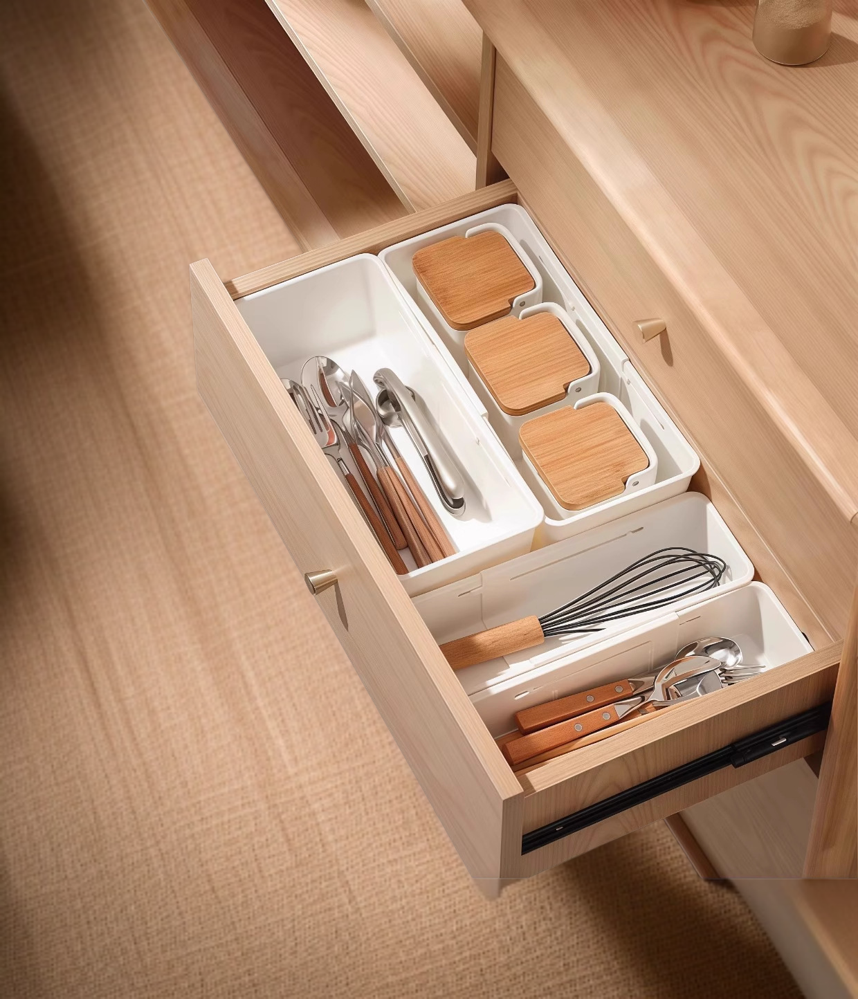 伸縮機能でサイズ調整可能な収納ケース