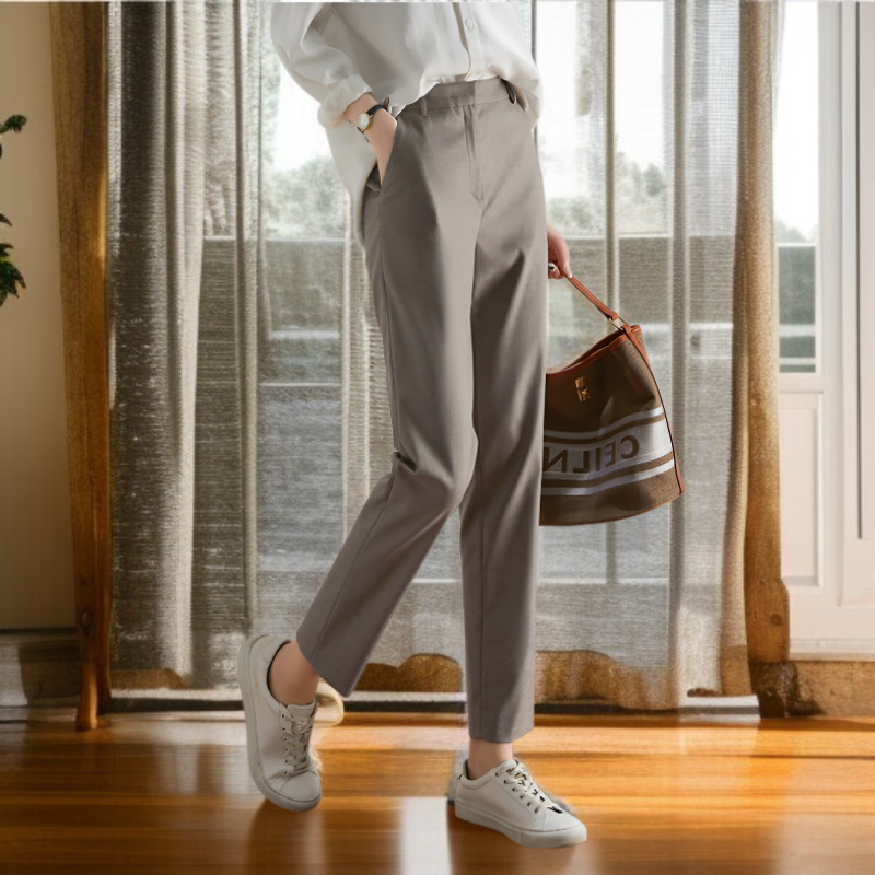 カレー パンツ スリム カジュアル ウィメンズ パンツ レディース スーツ パンツ ストレート シガレットパンツ