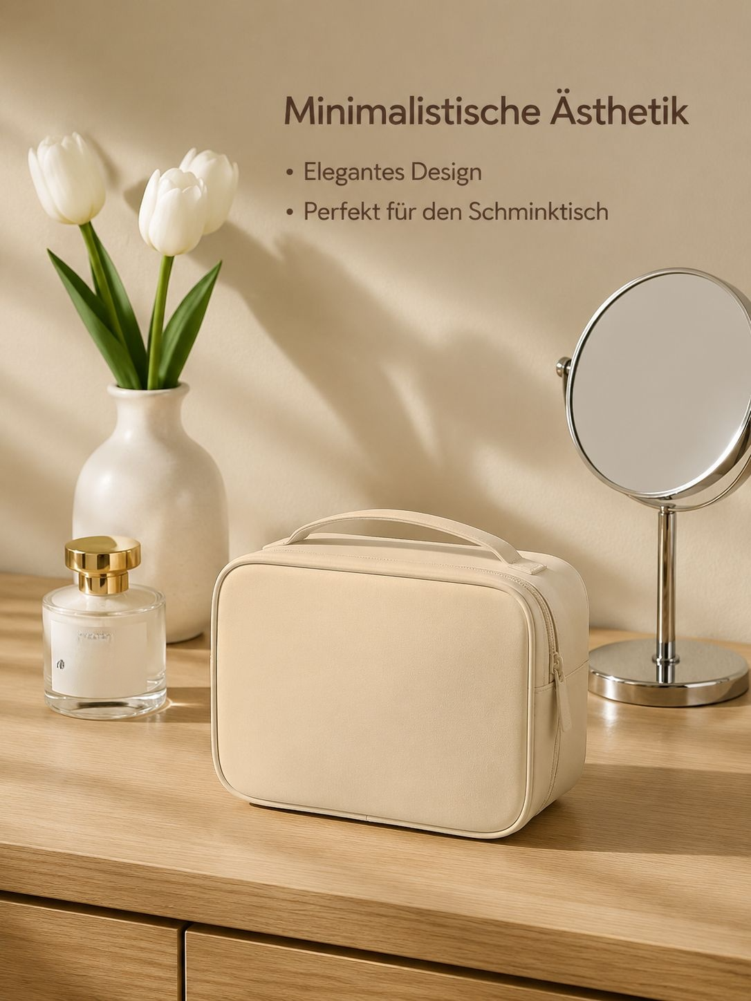 Große wasserdichte Kosmetiktasche für Damen – tragbare Kulturtasche mit viel Stauraum