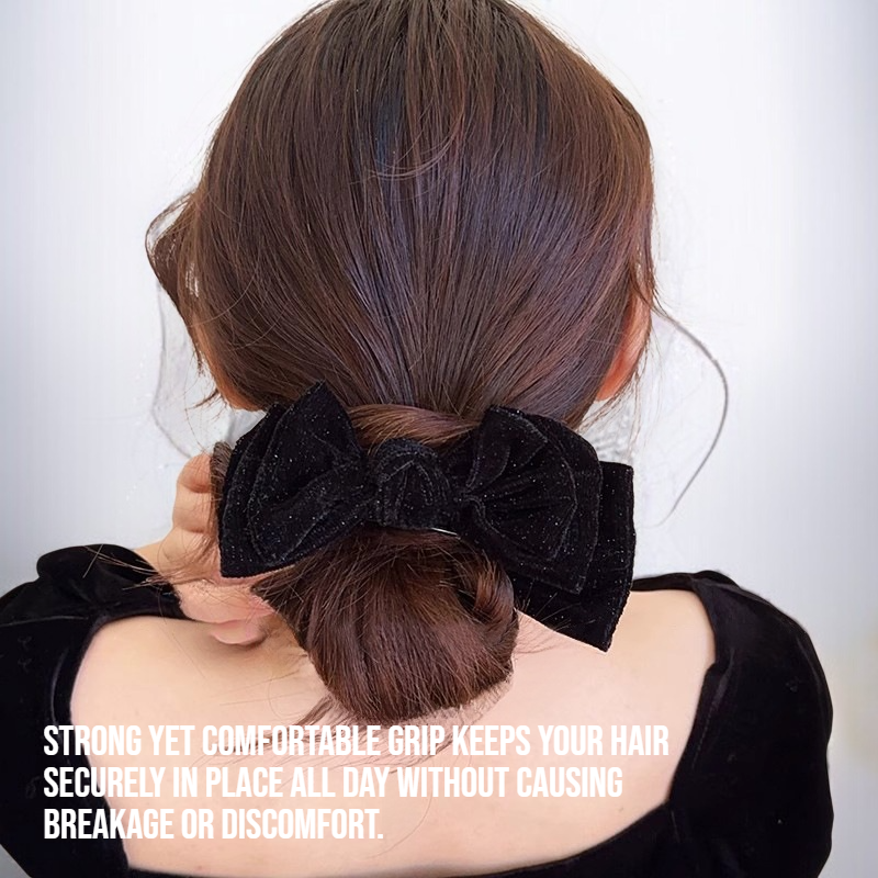 Fashionable hair ornament with premium velvet bow