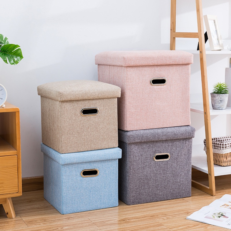 Fabric Foldable Shoe Changing Chair Storage Sofa Dustproof Home