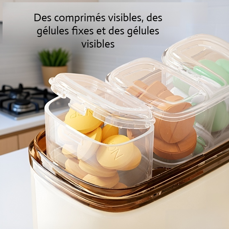 Mini boîte à pilules portable à deux étages