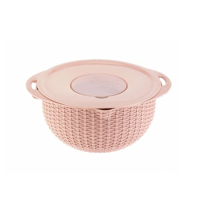 Household rotatable stainless steel double-layer wire washing basket