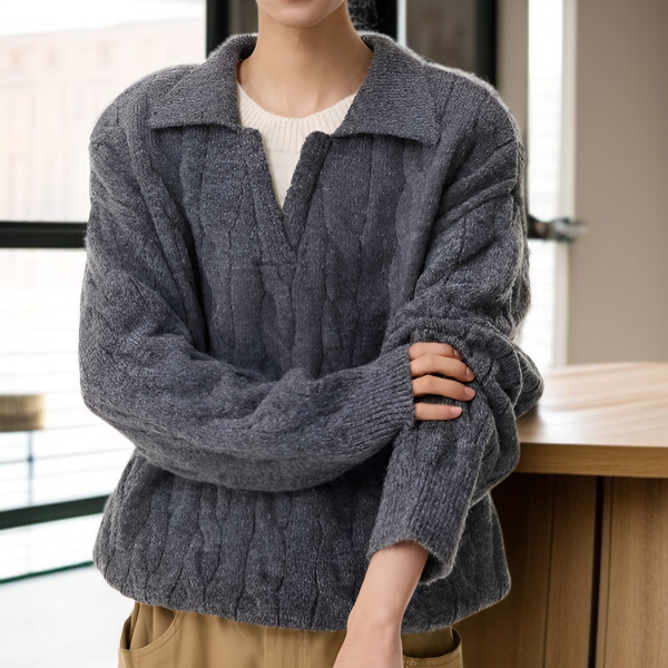 アメリカンスタイルのフェイクツーピース V ネック セーター、オーバーサイズ、厚手のニットウェア、暖かくて着心地が良い、ユニセックス、秋冬用、ゆったりとしたリラックススタイルのウール ベースレイヤー 