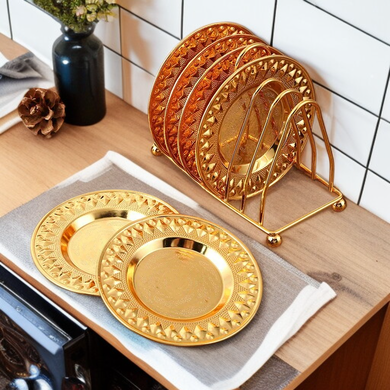 고급 금속 단열 차 매트 유럽 호텔 레스토랑 장식 서빙 트레이