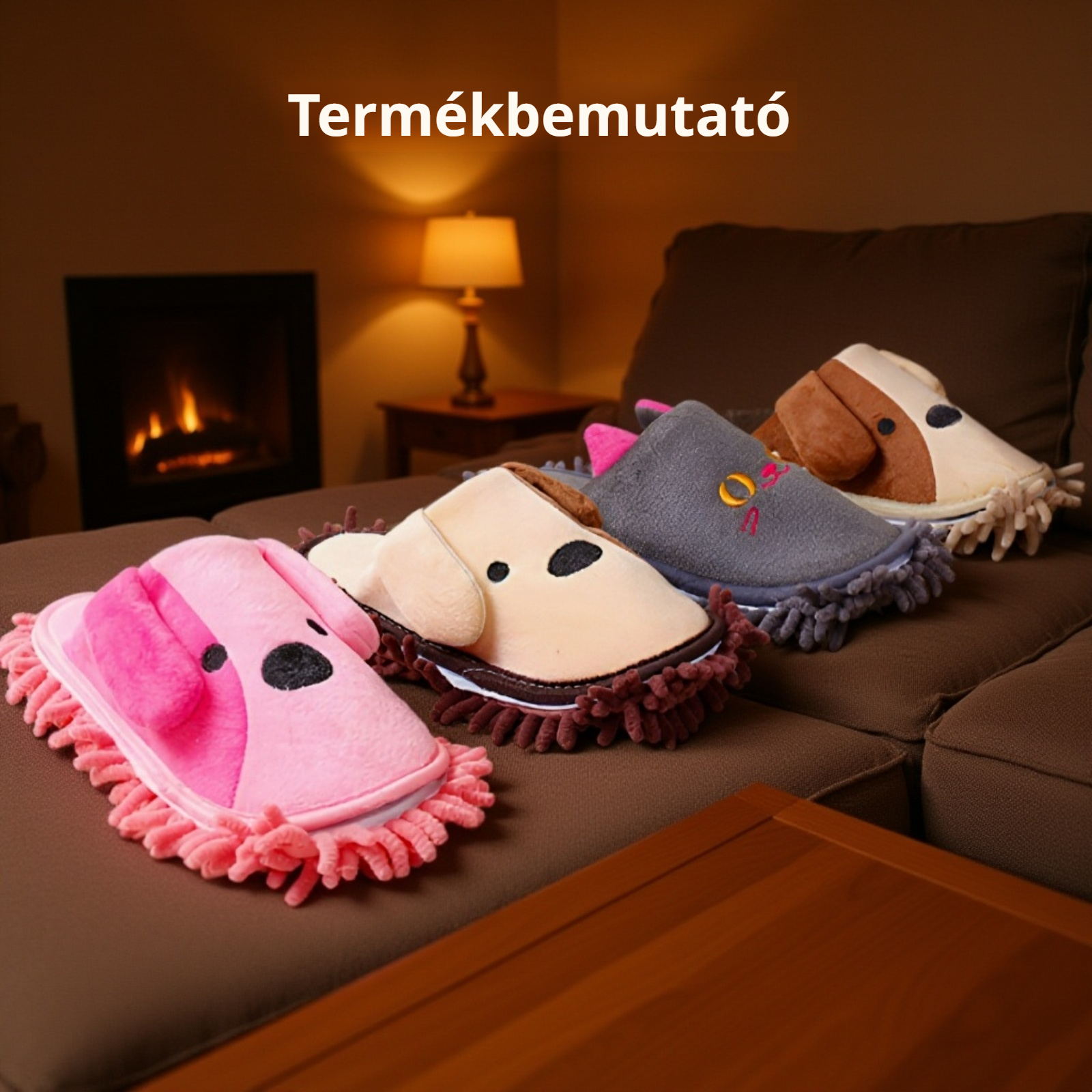 Téli, levehető, otthoni felmosó papucs, csendes beltéri használatra