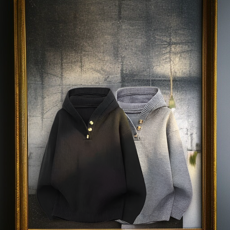 メンズ ファッションカジュアルゆったりフード付き厚手セーター