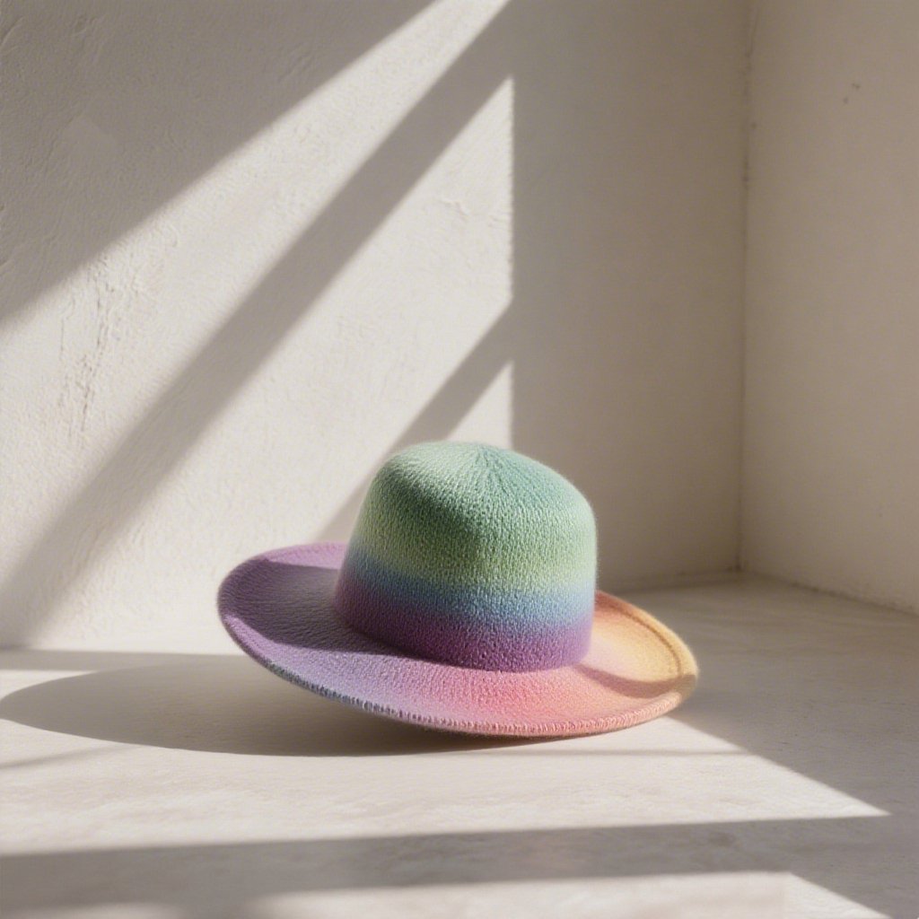 그라데이션 디자인이 돋보이는 컬러풀 모자
