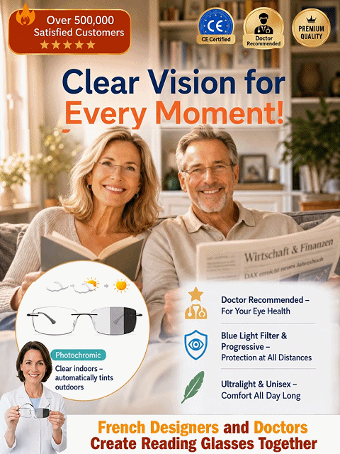 Designer & Doctor Edition Ultra-light Photochromic Reading Glasses