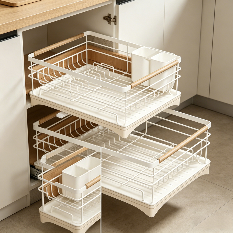 Multi-functional Waterproof Iron Tableware Organizer Rack