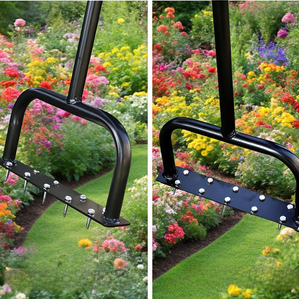 Standing garden soil loosening device