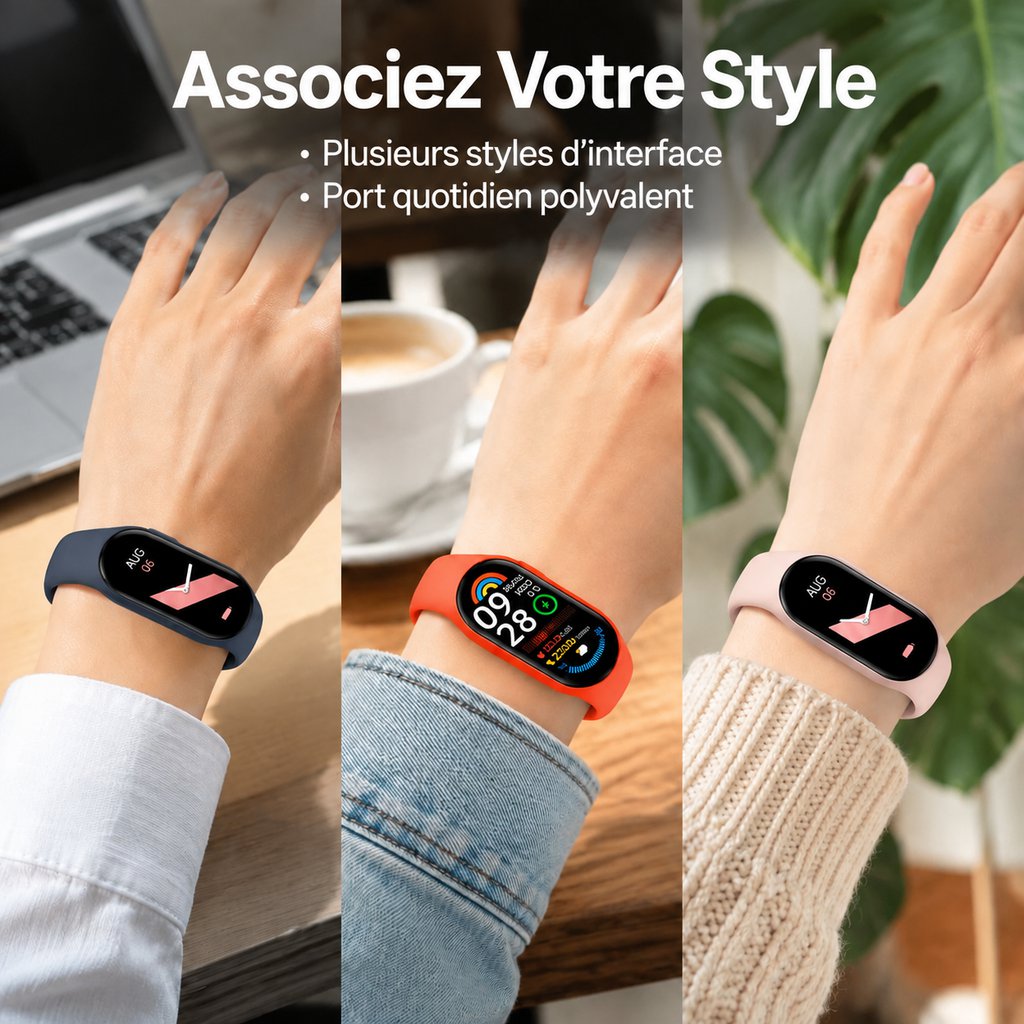 Smartband M9 Étanche, Surveillance de l'Oxygène Sanguin, du Rythme Cardiaque et du Sommeil