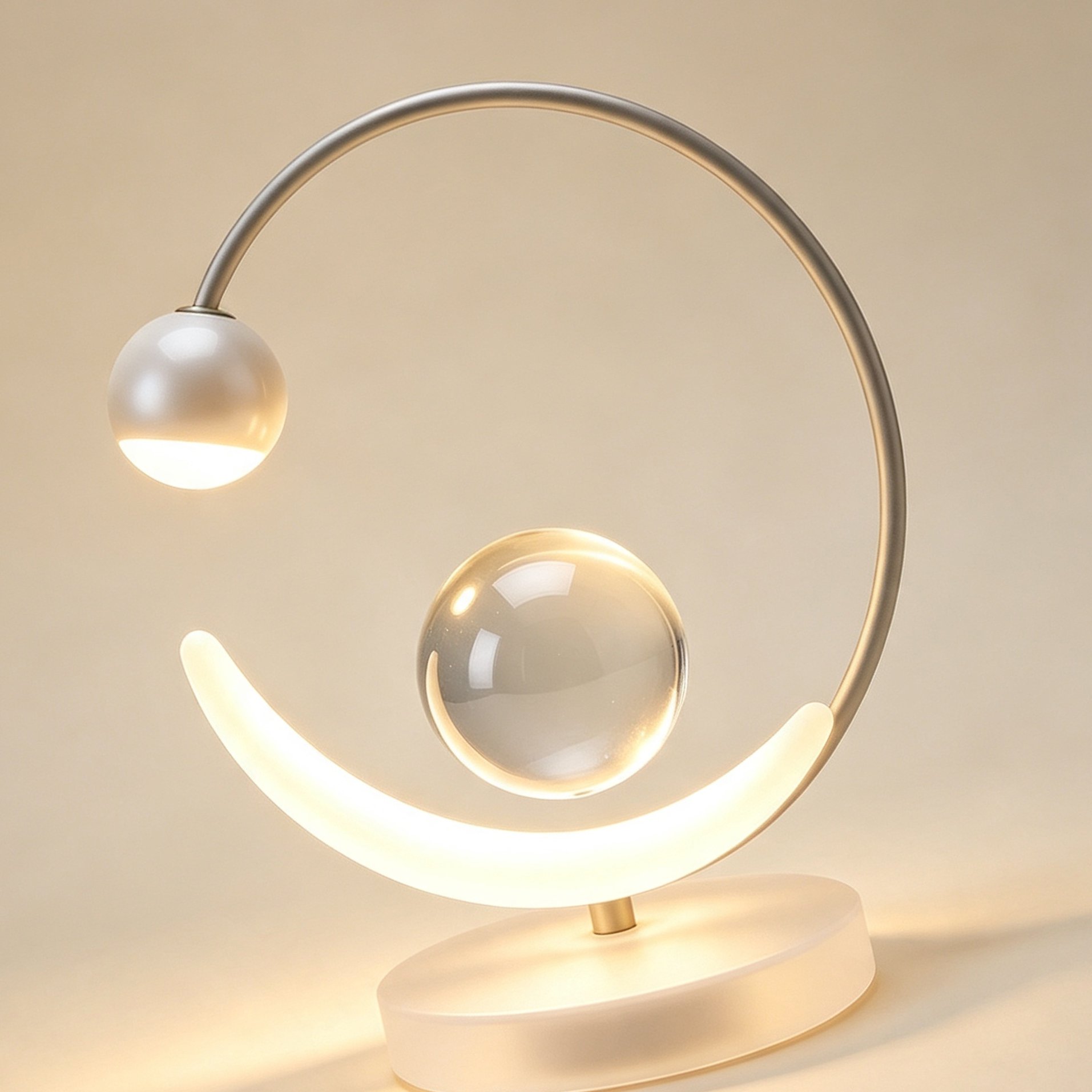 Starry Night Crystal Artistic Ambient Table Lamp glowing on a bedside table