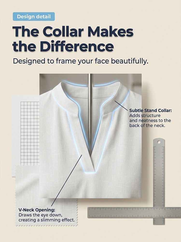 Hot-Weather Approved 100% Pure Cotton V-Neck Top - 80% OFF Flash Sale + 30-Day Risk-Free Full Refund