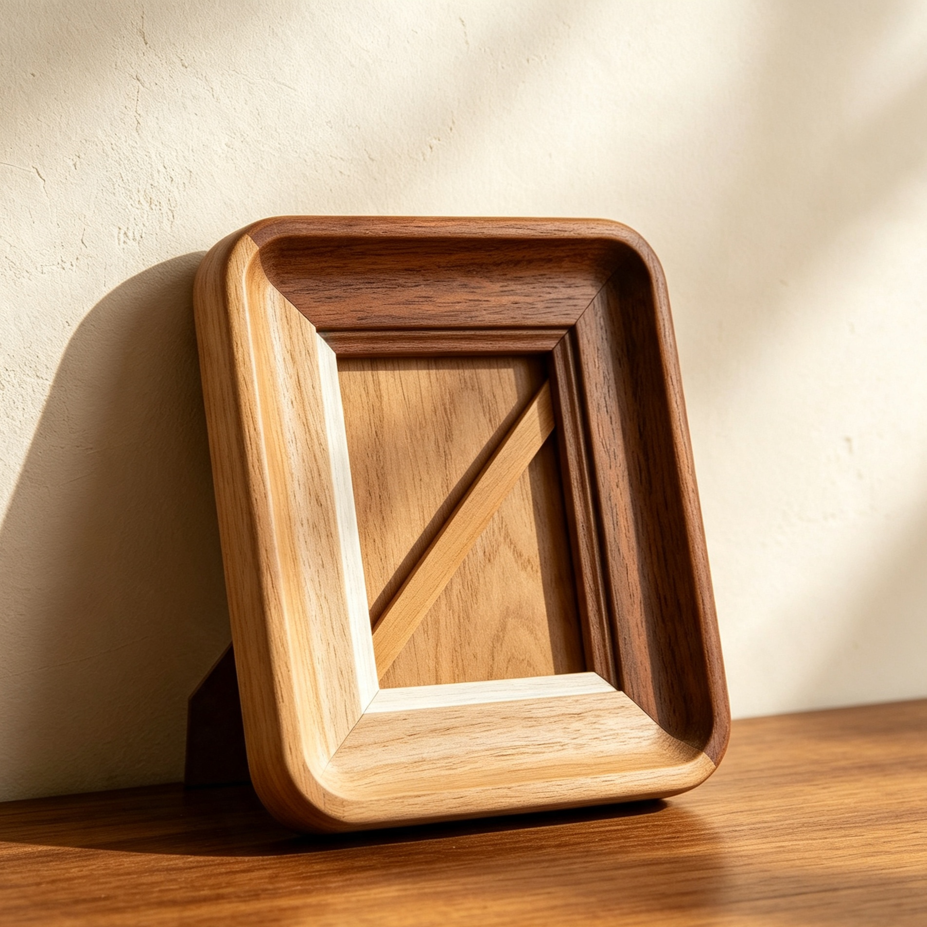 Solid wood two-tone photo frames (5 pieces)