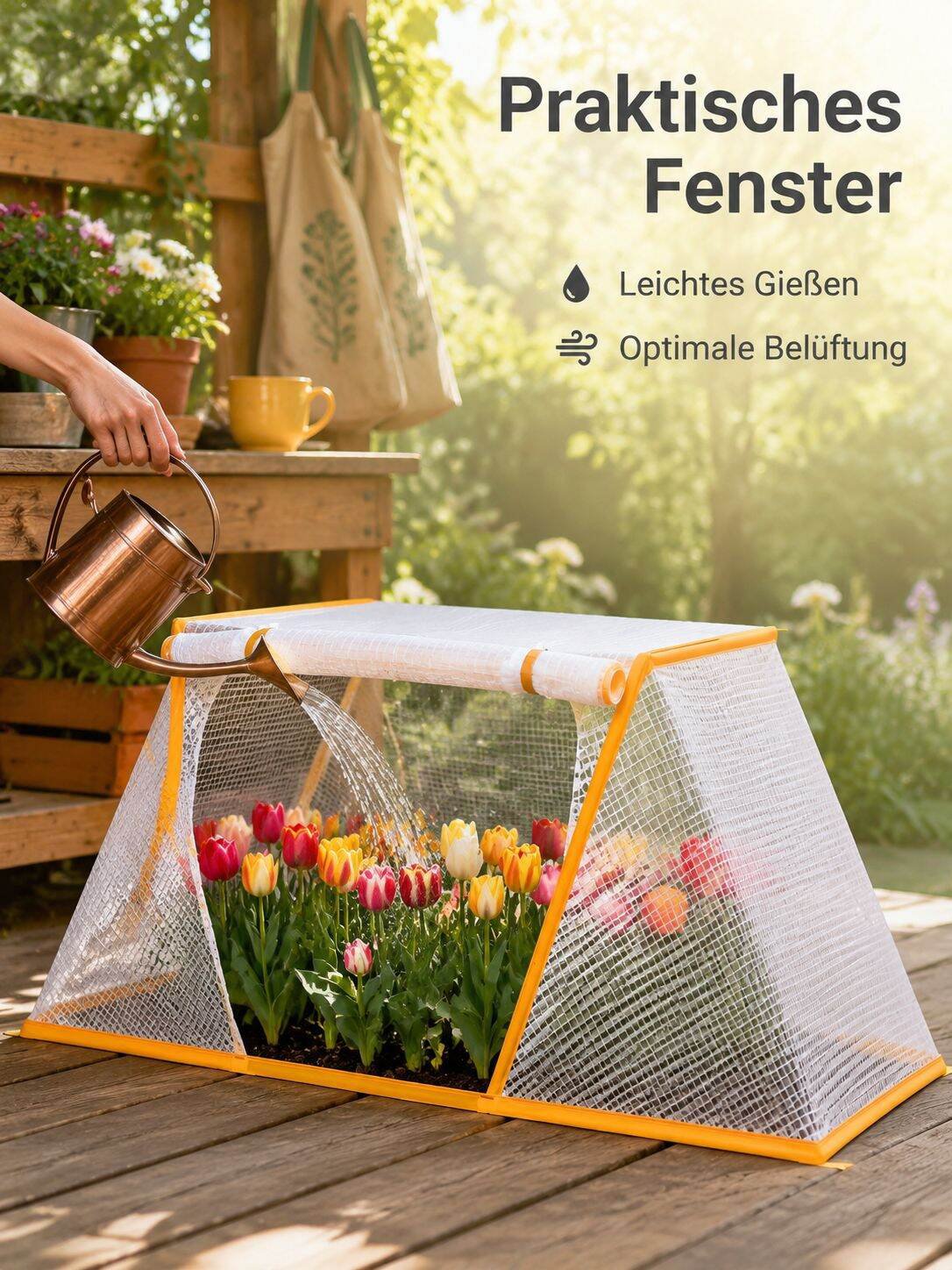 Transparente Gartenpflanzen-Schutzhaube, faltbares Frostschutz-Zelt