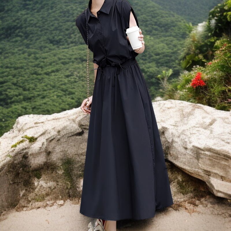 트렌디한 여름옷 하이웨스트 원피스 투피스 여자 상의 여자 스커트 날씬해 보이는 미디 스커트