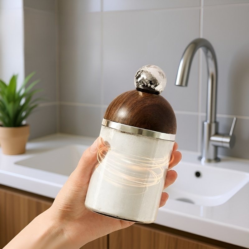 Limpiador facial eléctrico doméstico automático con acabado de madera