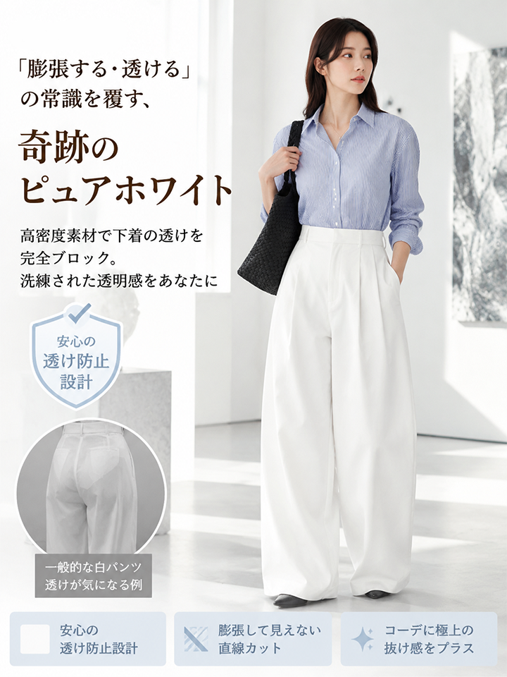 【2026秋新作】Monolly 美脚タックワイドパンツ | 3:7黄金比・高見え・ストレスフリー