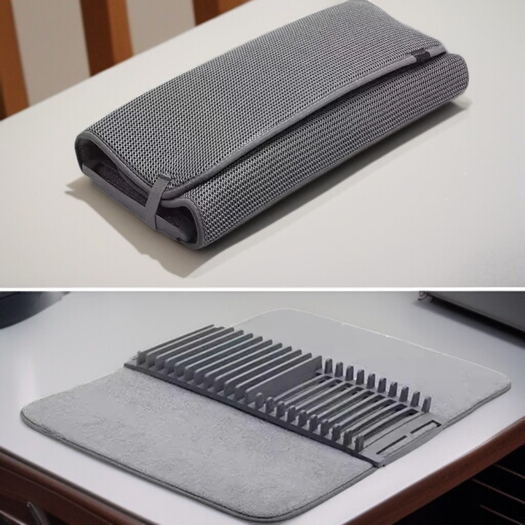 水切り機能付きラックでコップを乾燥中