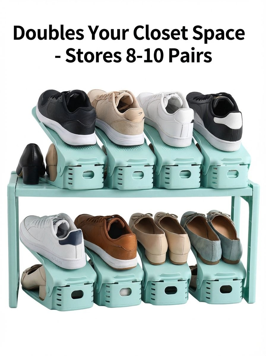 Adjustable shoe shelf with easy-access design