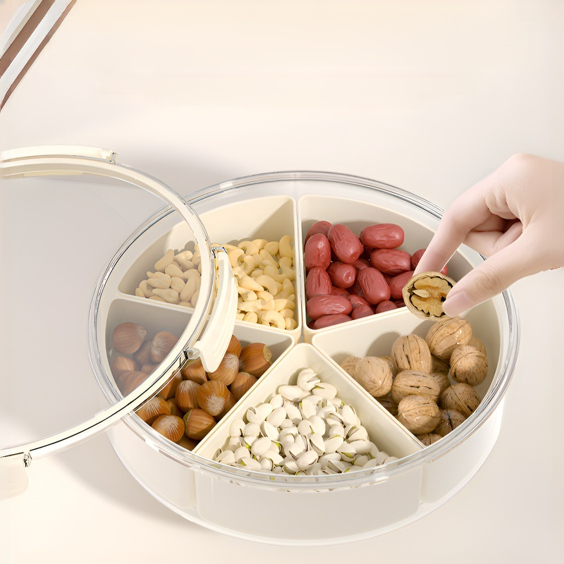 New lidded, compartmentalized fruit plate