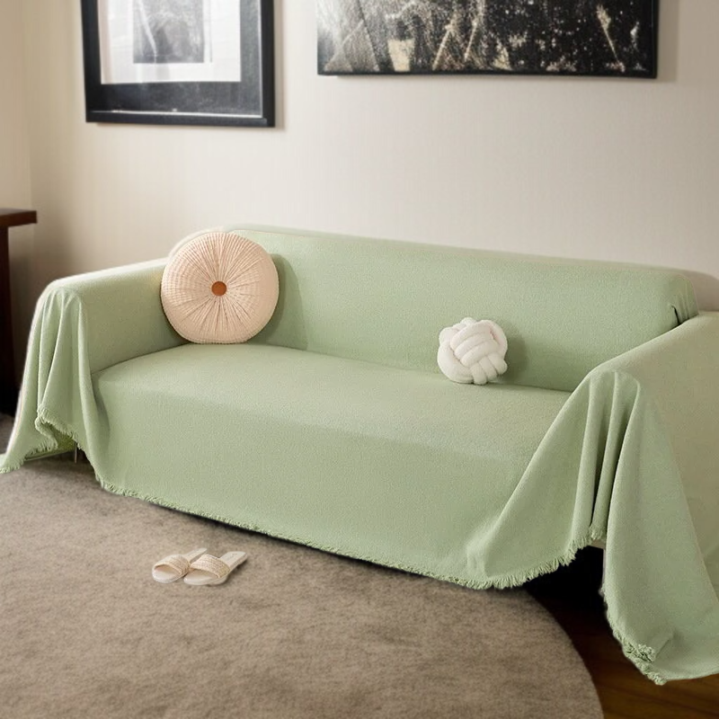 ソファークッション毛布 ソリッドカラーフルカバークッションソファカバー 防水防汚テディフリース毛布