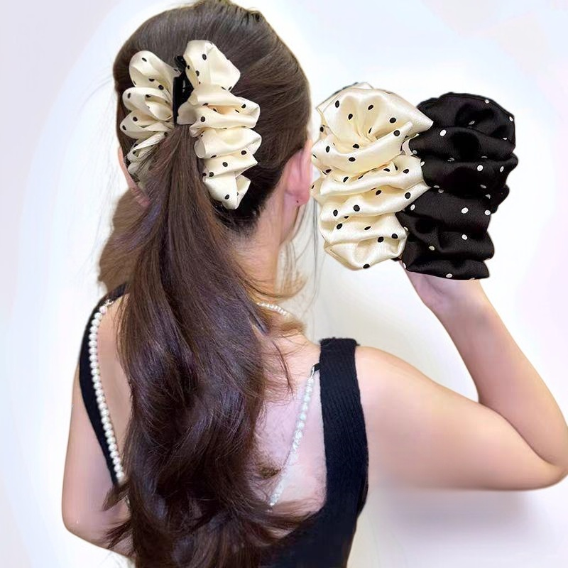 Pinza para el pelo con diseño floral de lunares para mujer