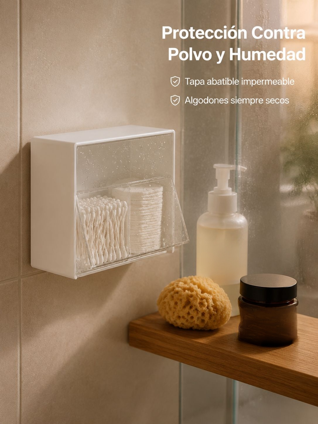 Caja organizadora de hisopos y algodones DreamHomes para pared