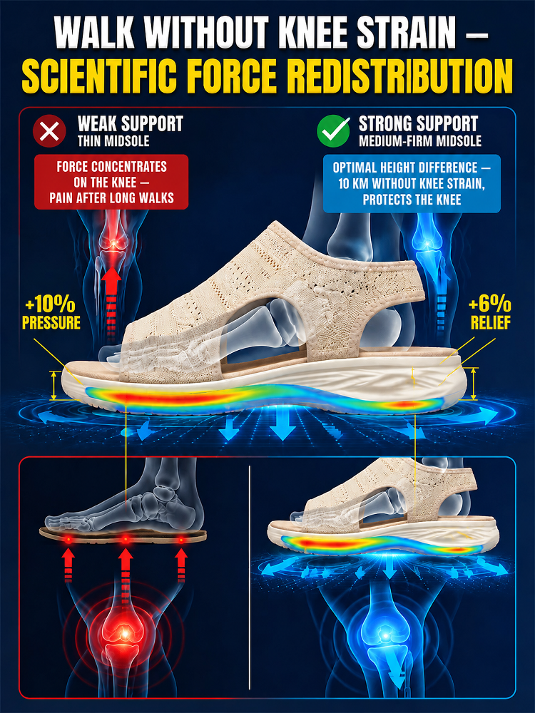 Arch Support Fly Knit Slip-On Walking Sandals | Same All-Day Comfort As Premium Walking Shoe Brands
