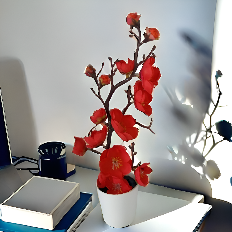 Decoración de paisaje con flores secas