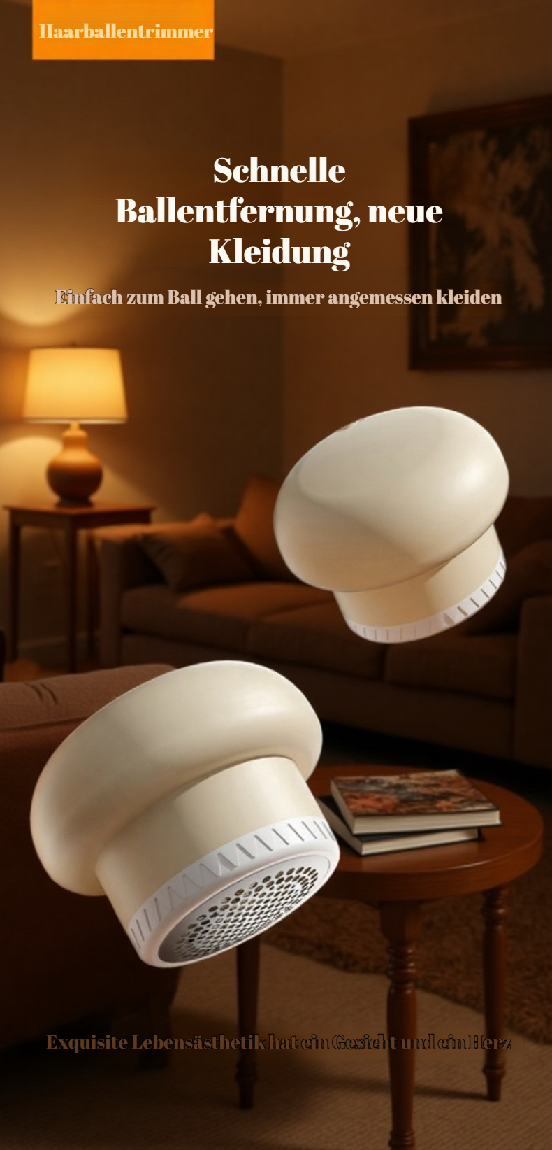 Pilz Fusselentferner auf weißem Hintergrund