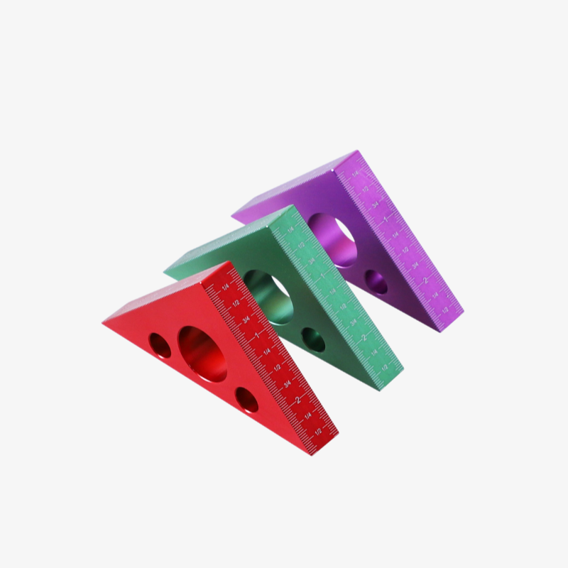 木工用具 直角三角形厚物定規 アルミニウム合金製厚型アングルゲージメトリックインペリアル高さ測定三角定規