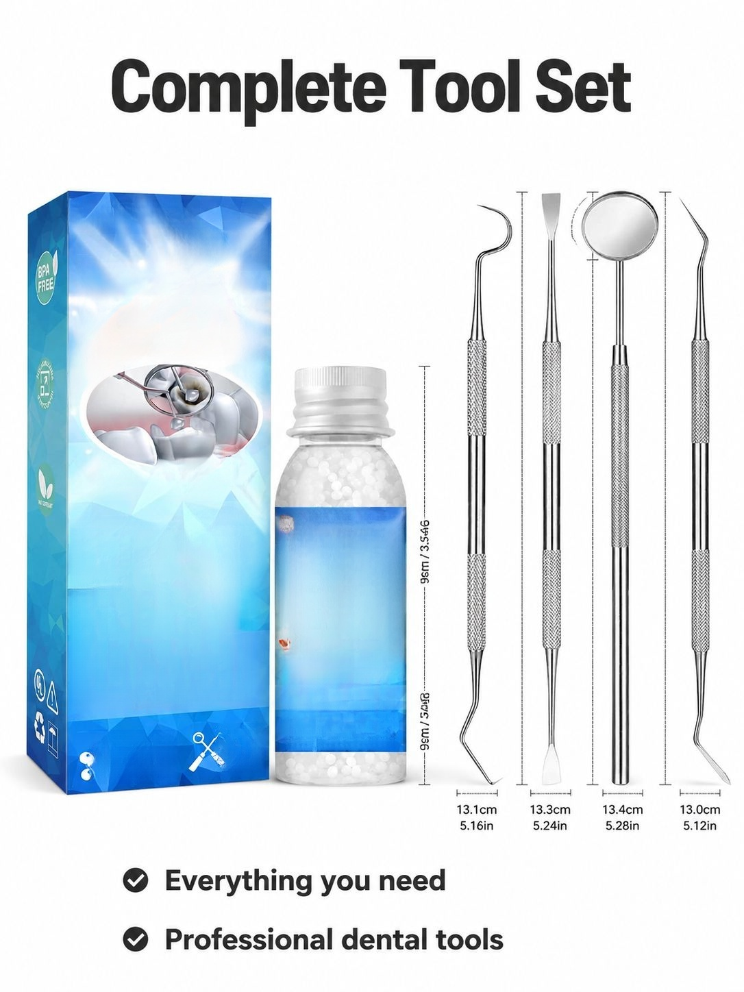 Hand holding denture fix gel applicator