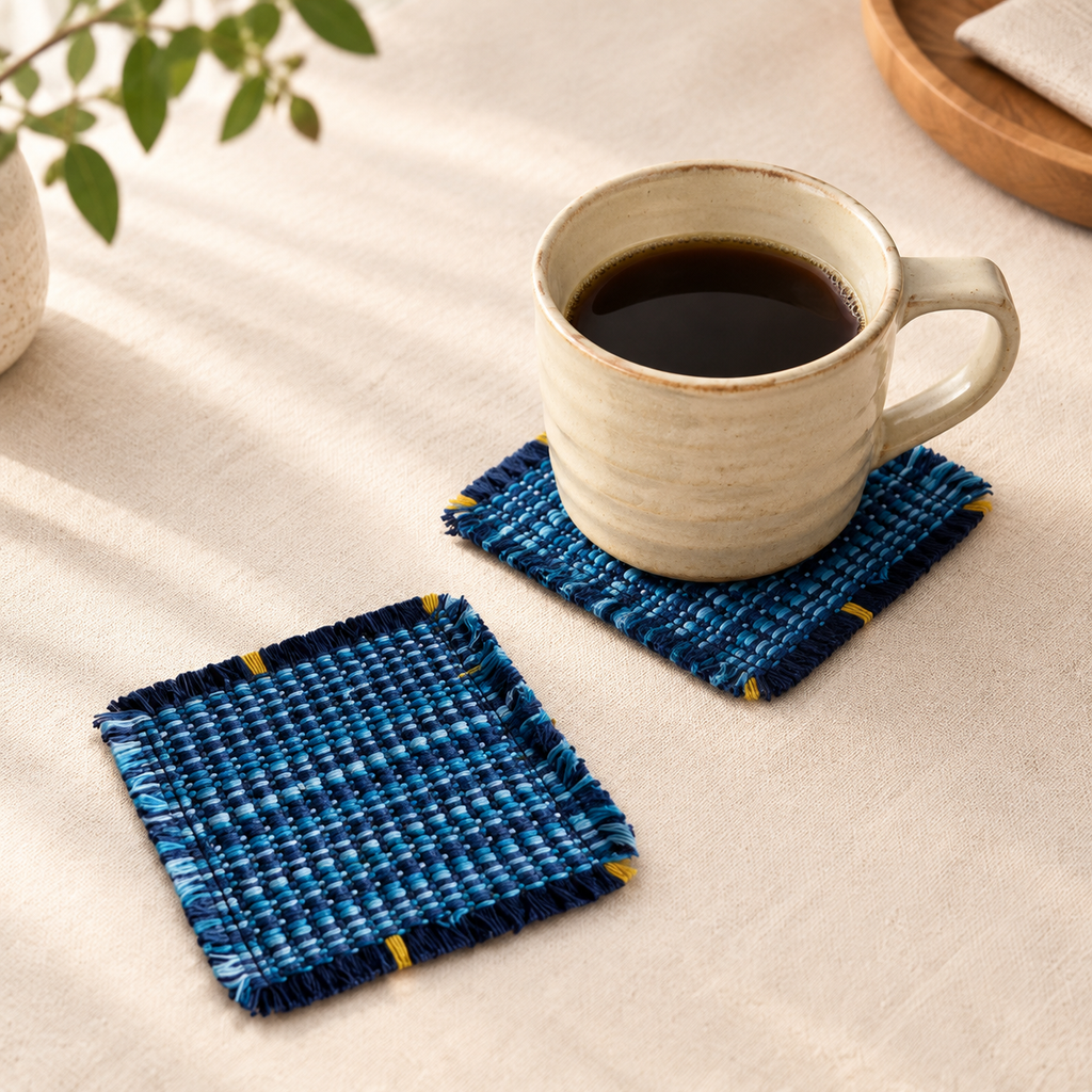 Cotton Linen Embroidered Coaster Decorative Coffee Table Heat Resistant Anti-Scald Mat