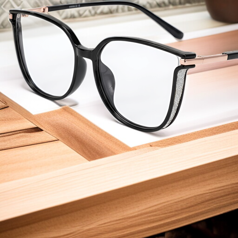 Kleine Bestie Boston Vintage Brille mit großem Rahmen Frontansicht