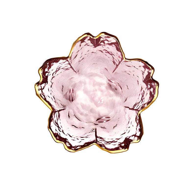 Plato de vidrio de tazón de ensalada en forma de cerezo