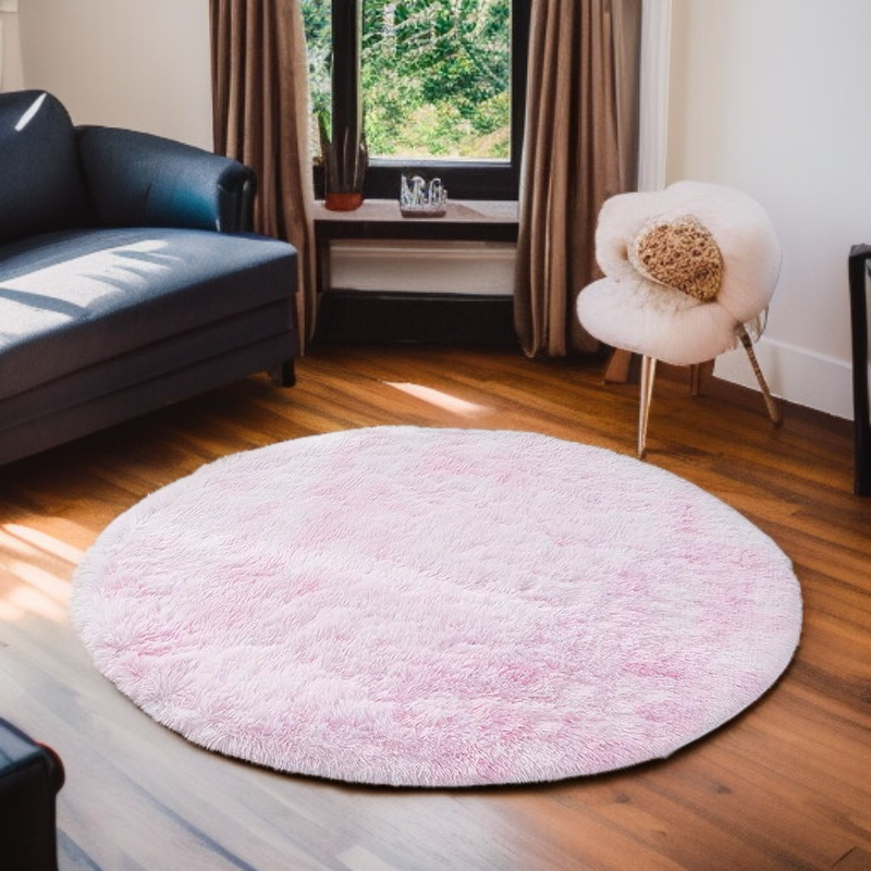 紮染絲毛圓形地毯