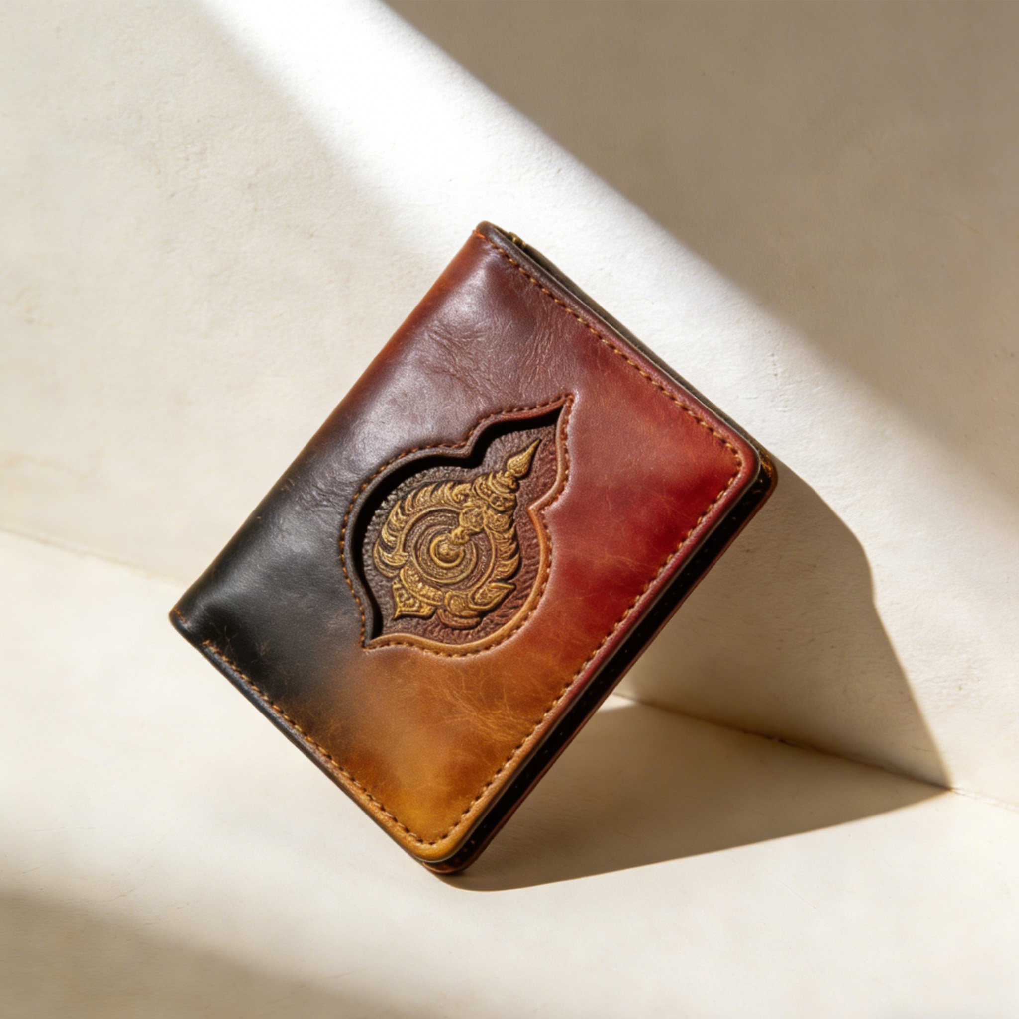 Porta pasaportes de cuero vintage
