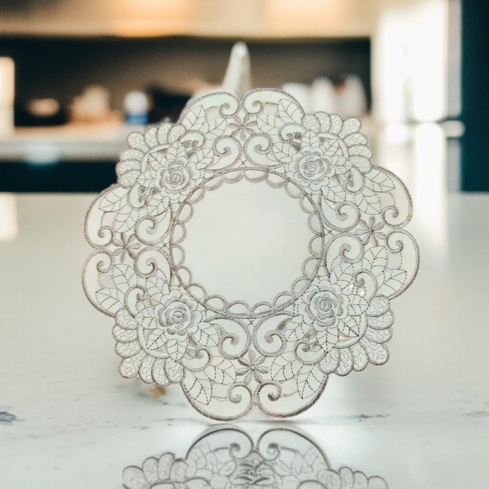 유럽식 레이스 자수 코스터