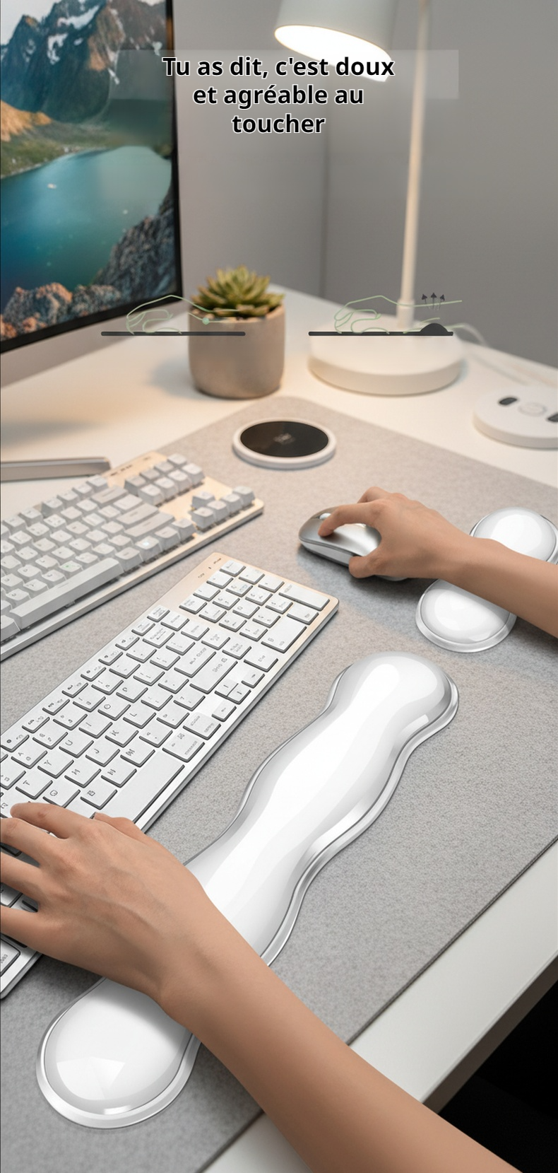 Support antidérapant pour clavier et souris