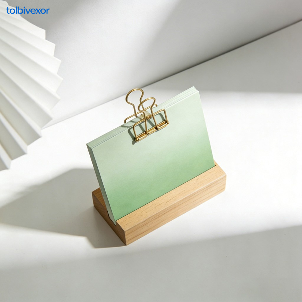 Elegant wooden calendar holder for office workspace