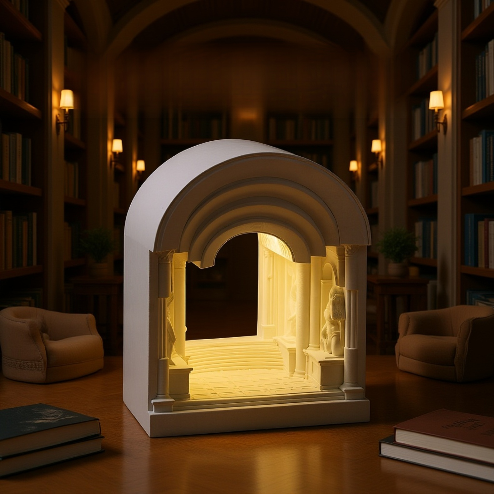 癒しの灯りが広がる寝室イメージ