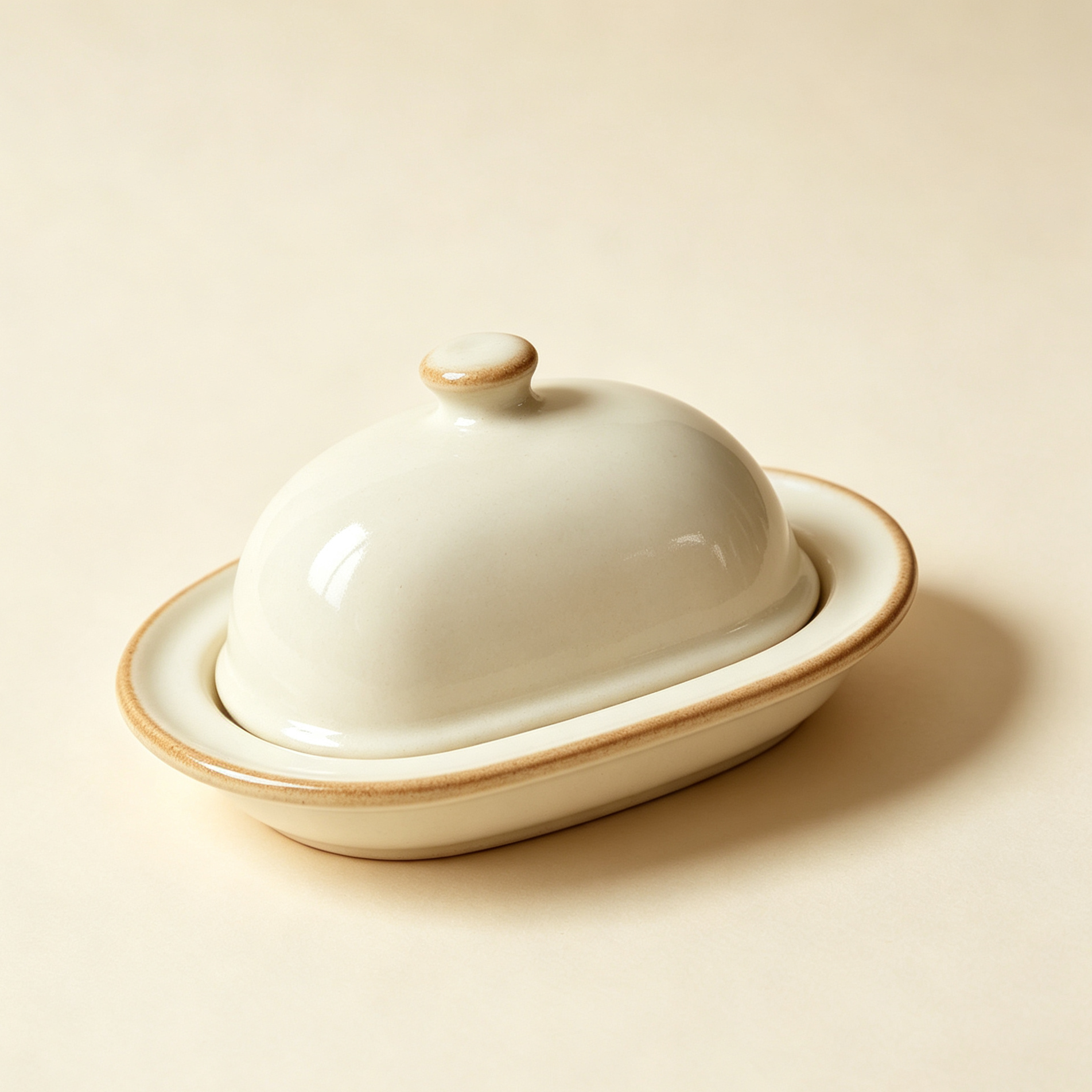 Set of two vintage ceramic butter dishes