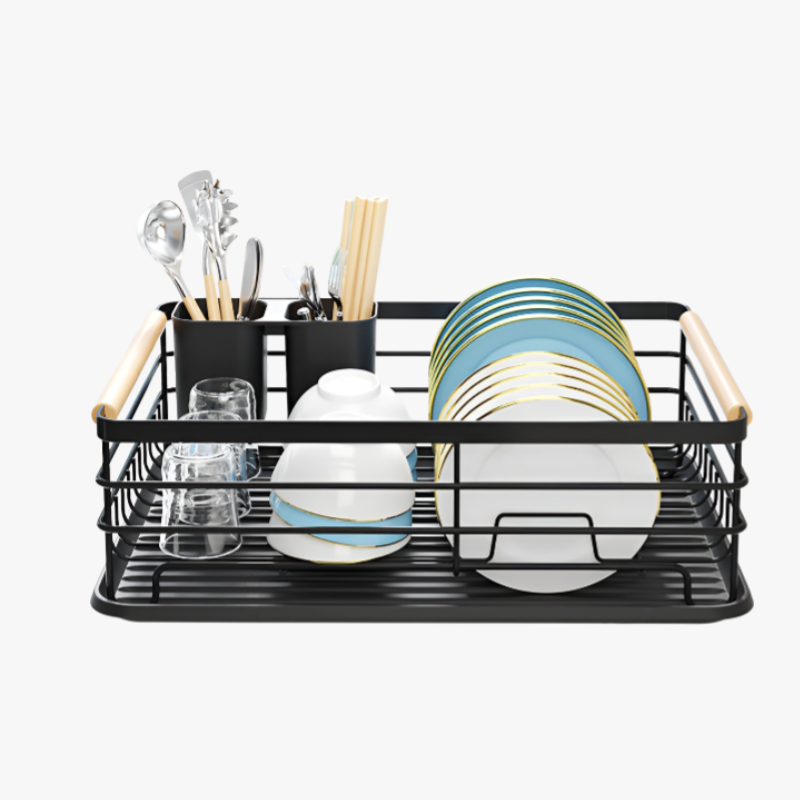 Wielofunkcyjny stojak na naczynia z półką do przechowywania