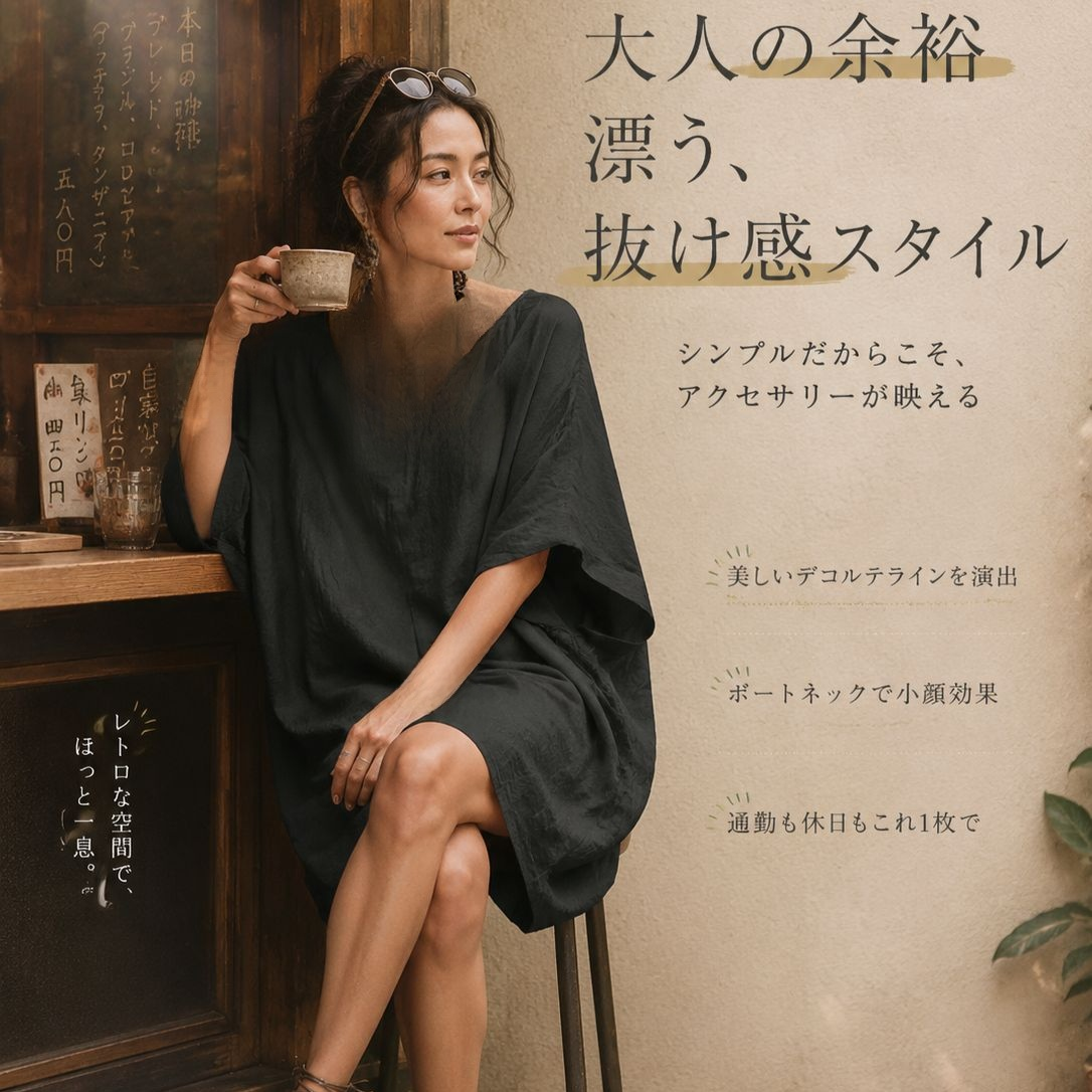 レディースカジュアルコットンリネン長袖ミディドレス欧米風