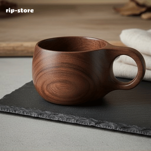 Solid wood handmade wooden water cup (6 pieces)