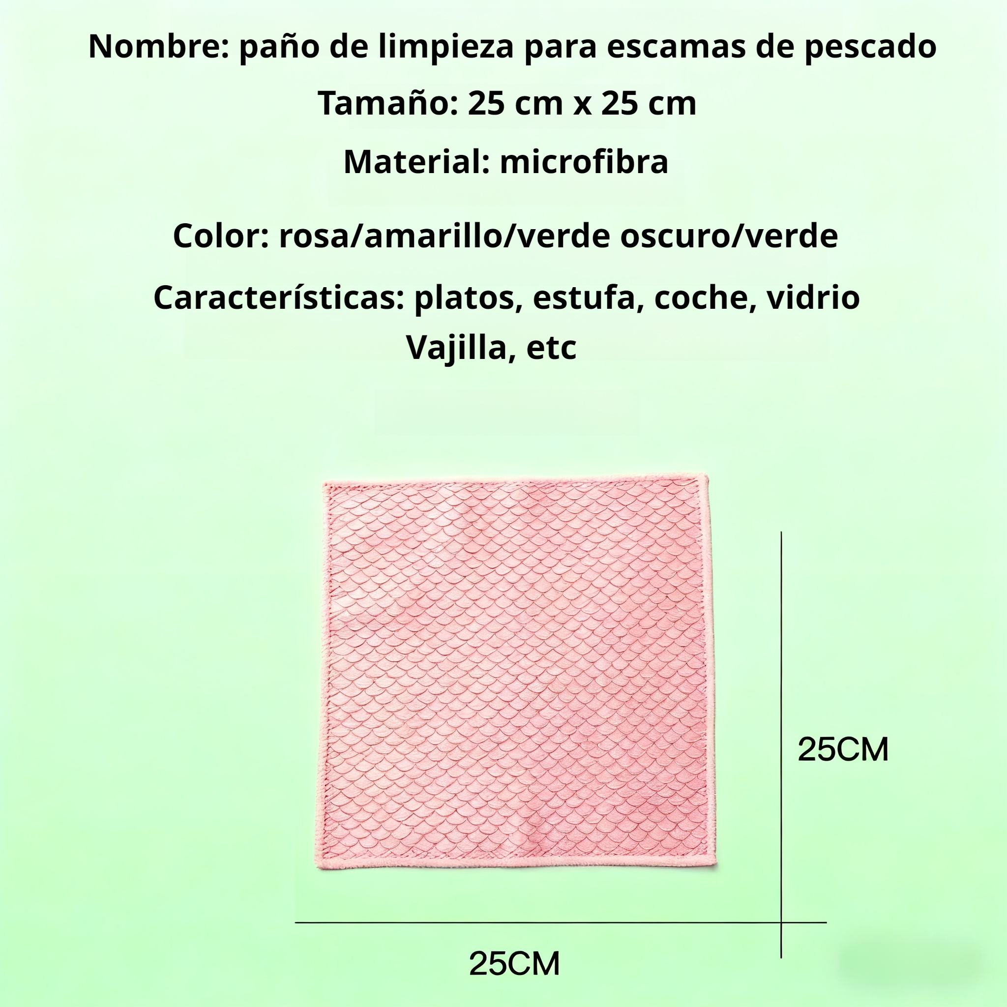 Paño de limpieza absorbente con diseño de escamas de pescado